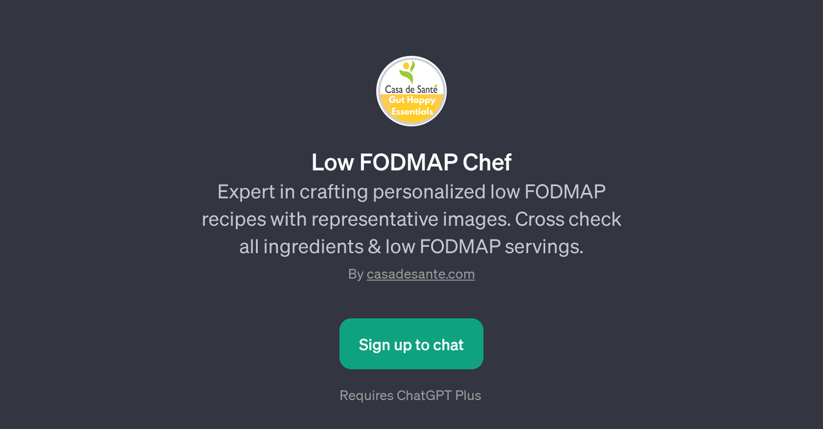 Low FODMAP Chef website