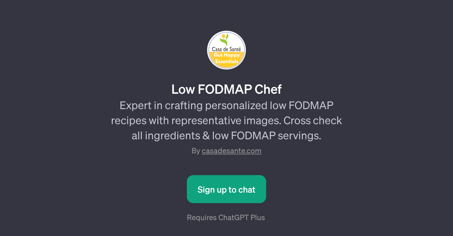 Low FODMAP Chef website