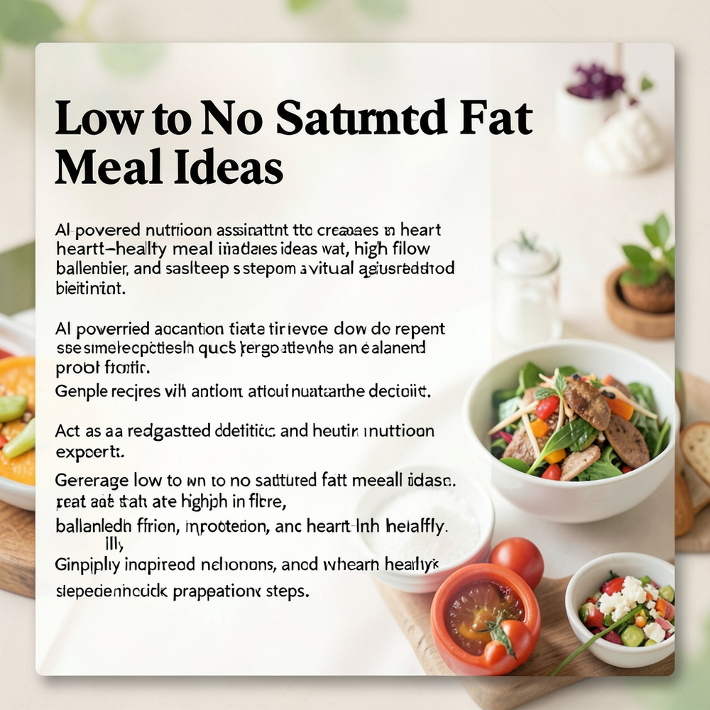 Low to No Saturated Fat Meal Ideas website