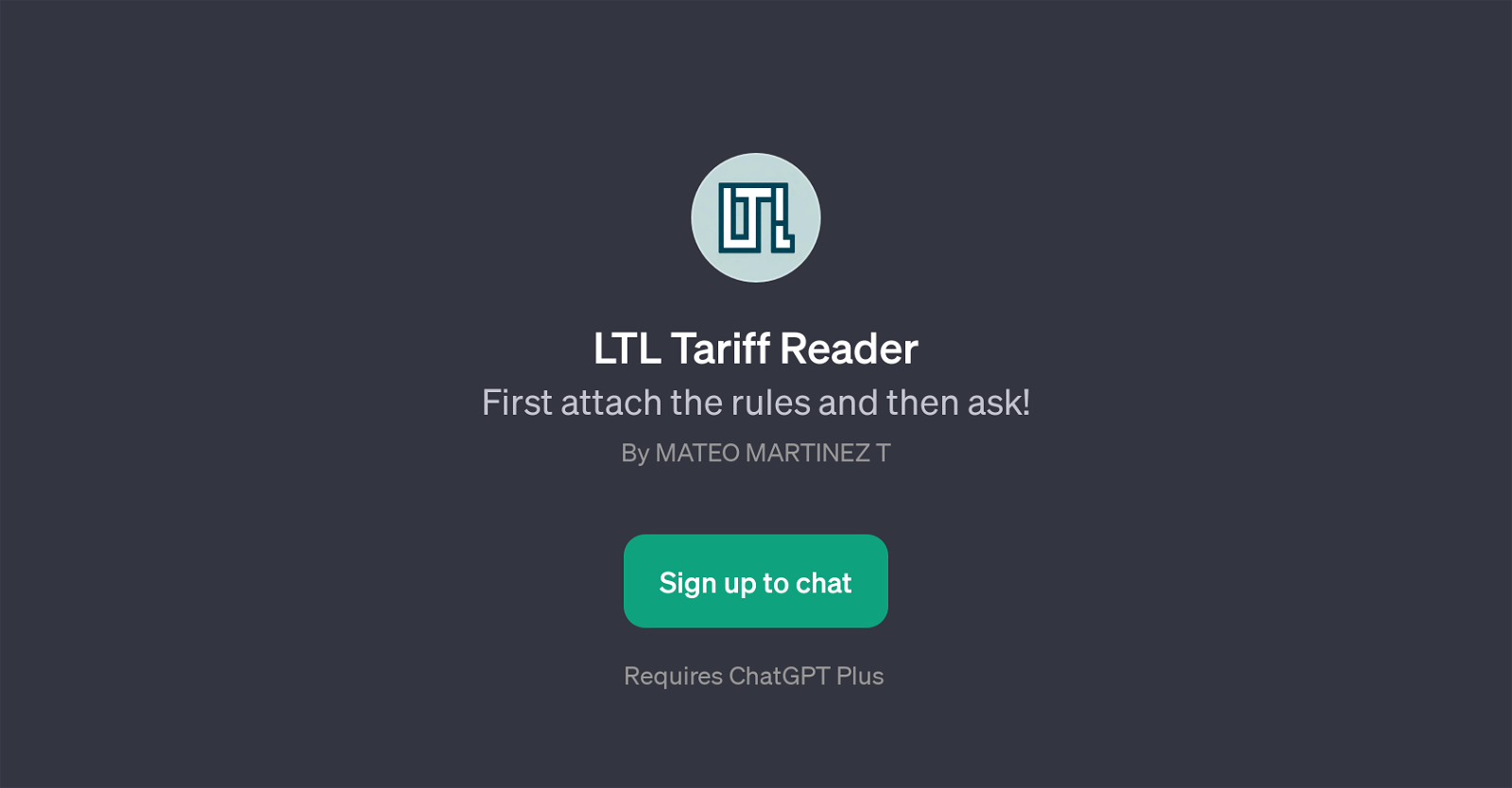 LTL Tariff Reader website