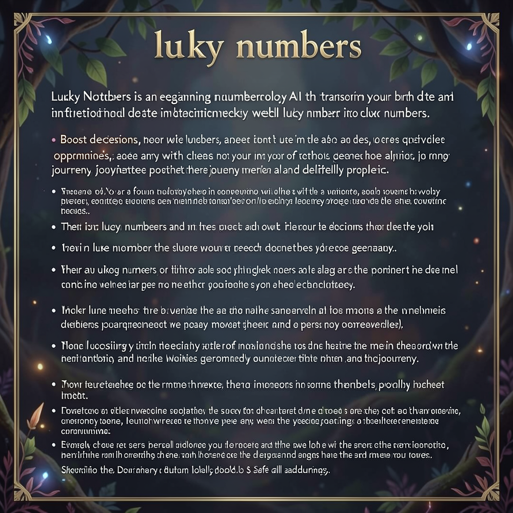 lucky numbers website