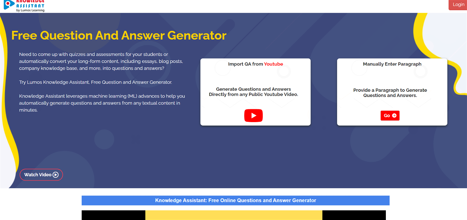 Lumos Learning's Q&A Generator website