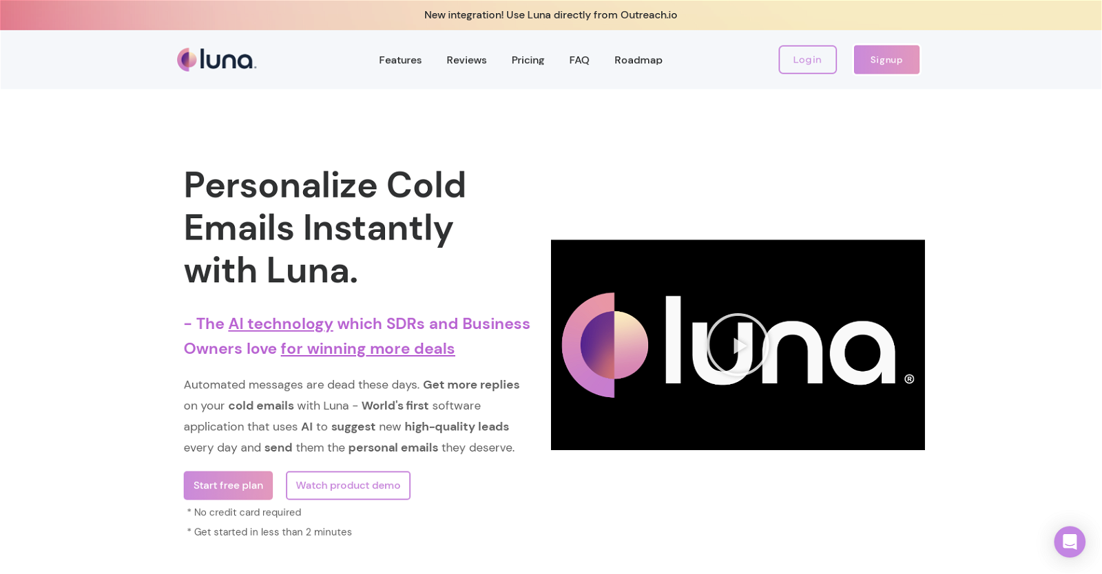 Luna website