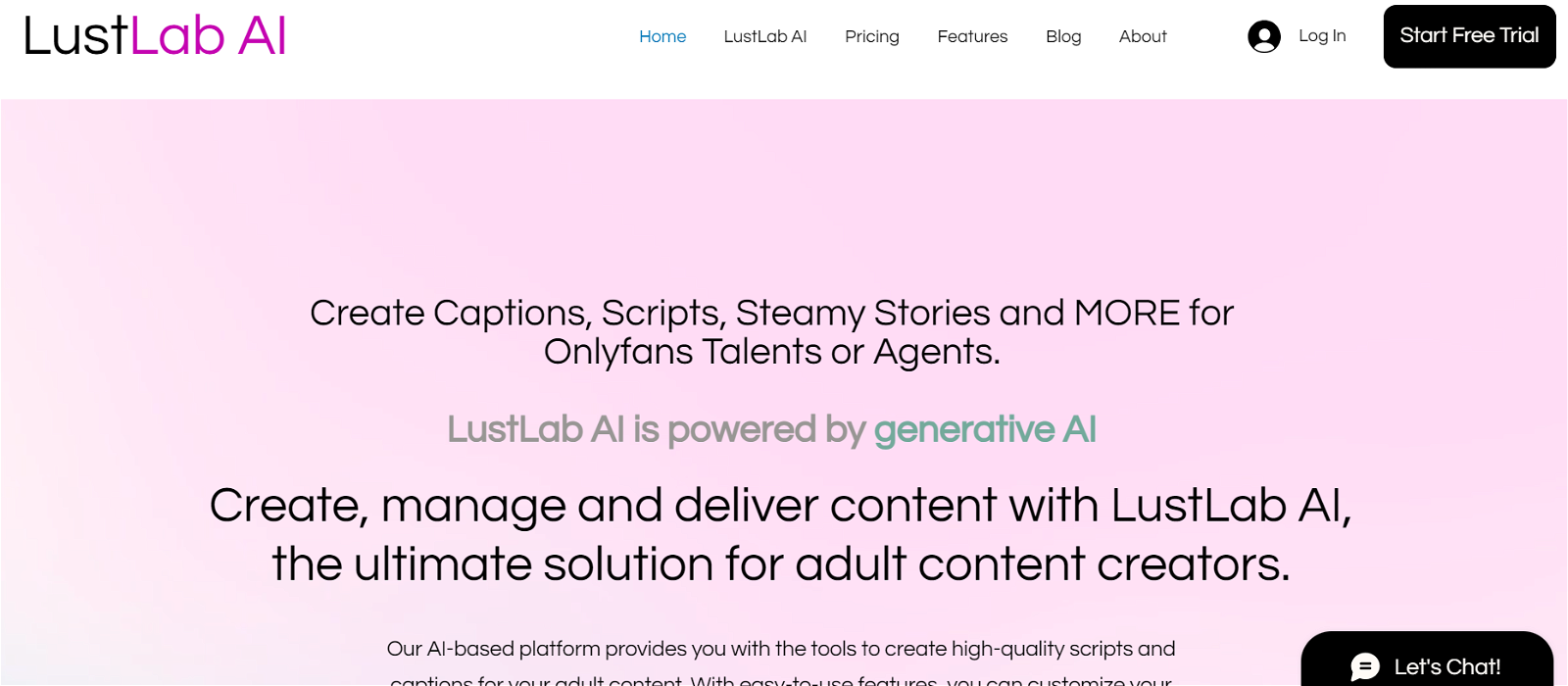LustLab AI website