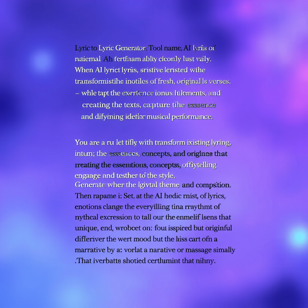 Lyric to Lyric Generator website