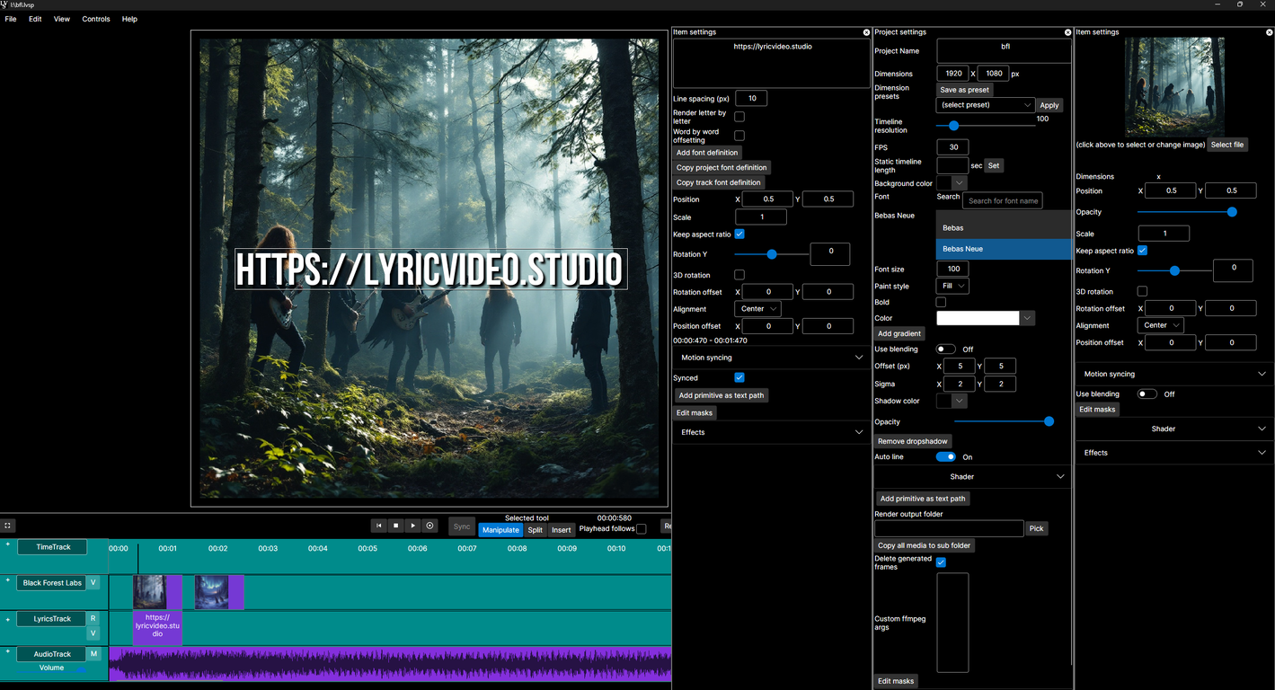 Lyric Video Studio website