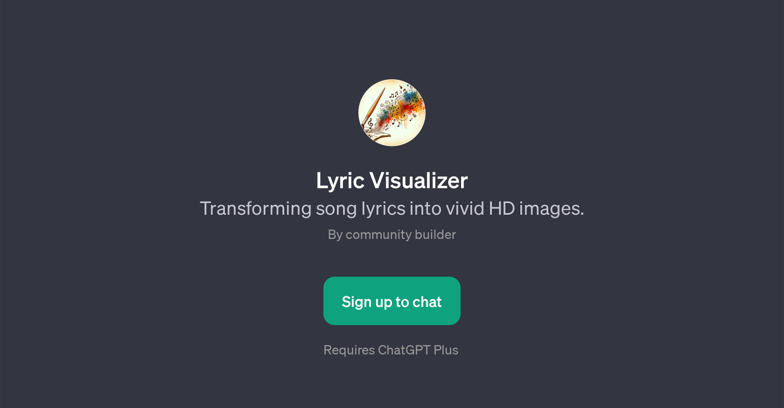Lyric Visualizer website