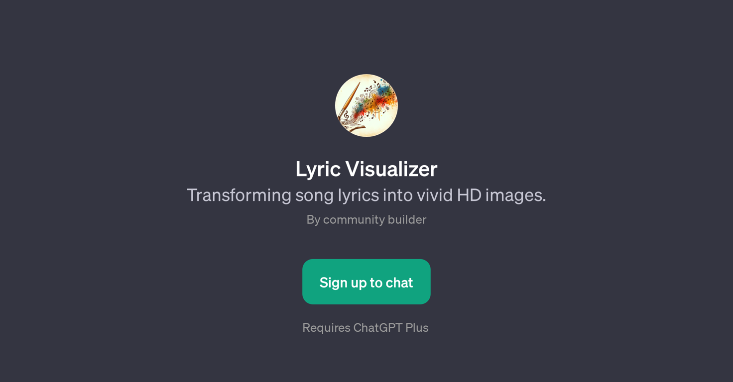 Lyric Visualizer website