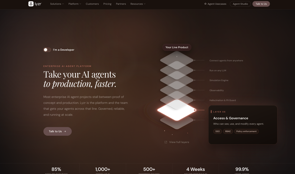 Lyzr AI website