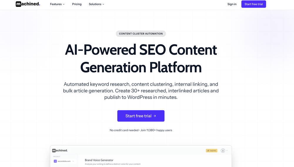 Machined website
