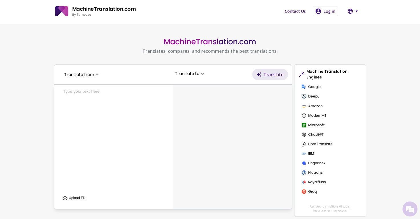 Machinetranslation website