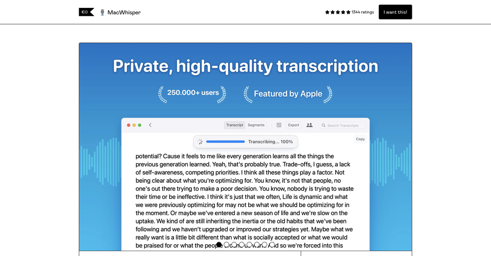 MacWhisper website