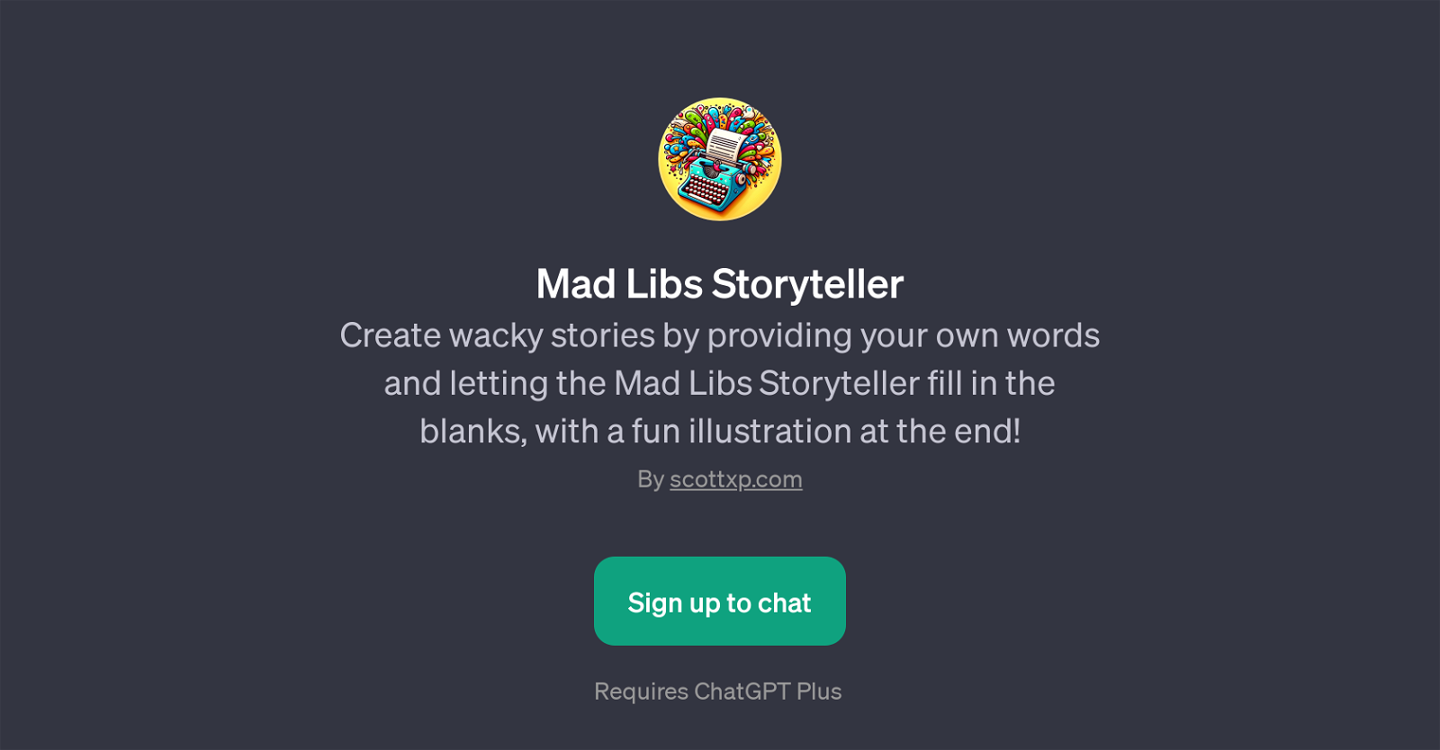 Mad Libs Storyteller website