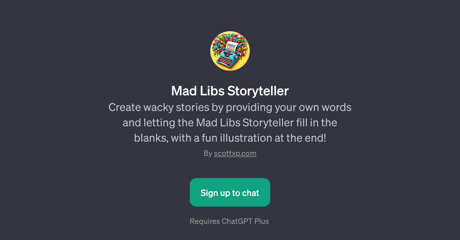 Mad Libs Storyteller website