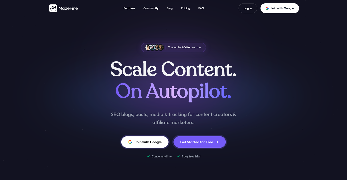 MadeFine AI website