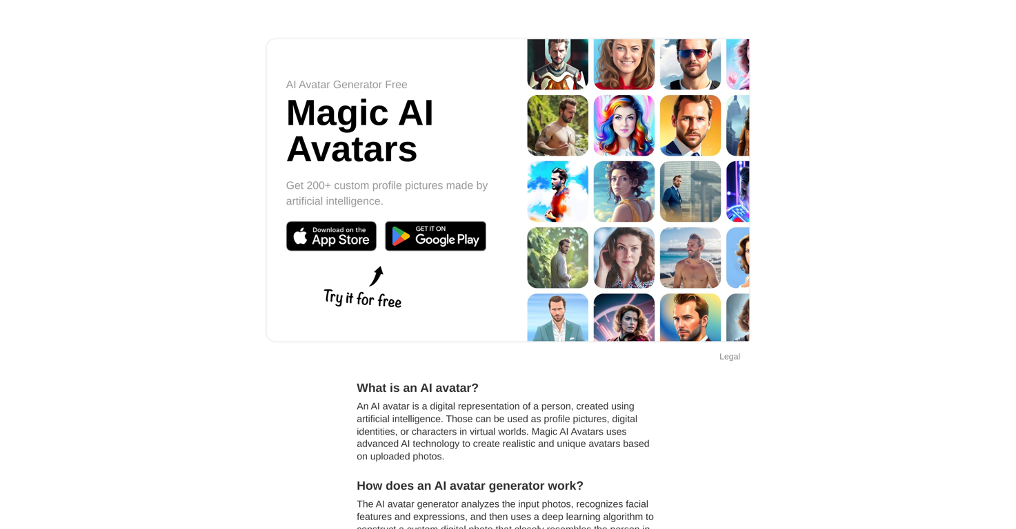 Magic AI Avatars website