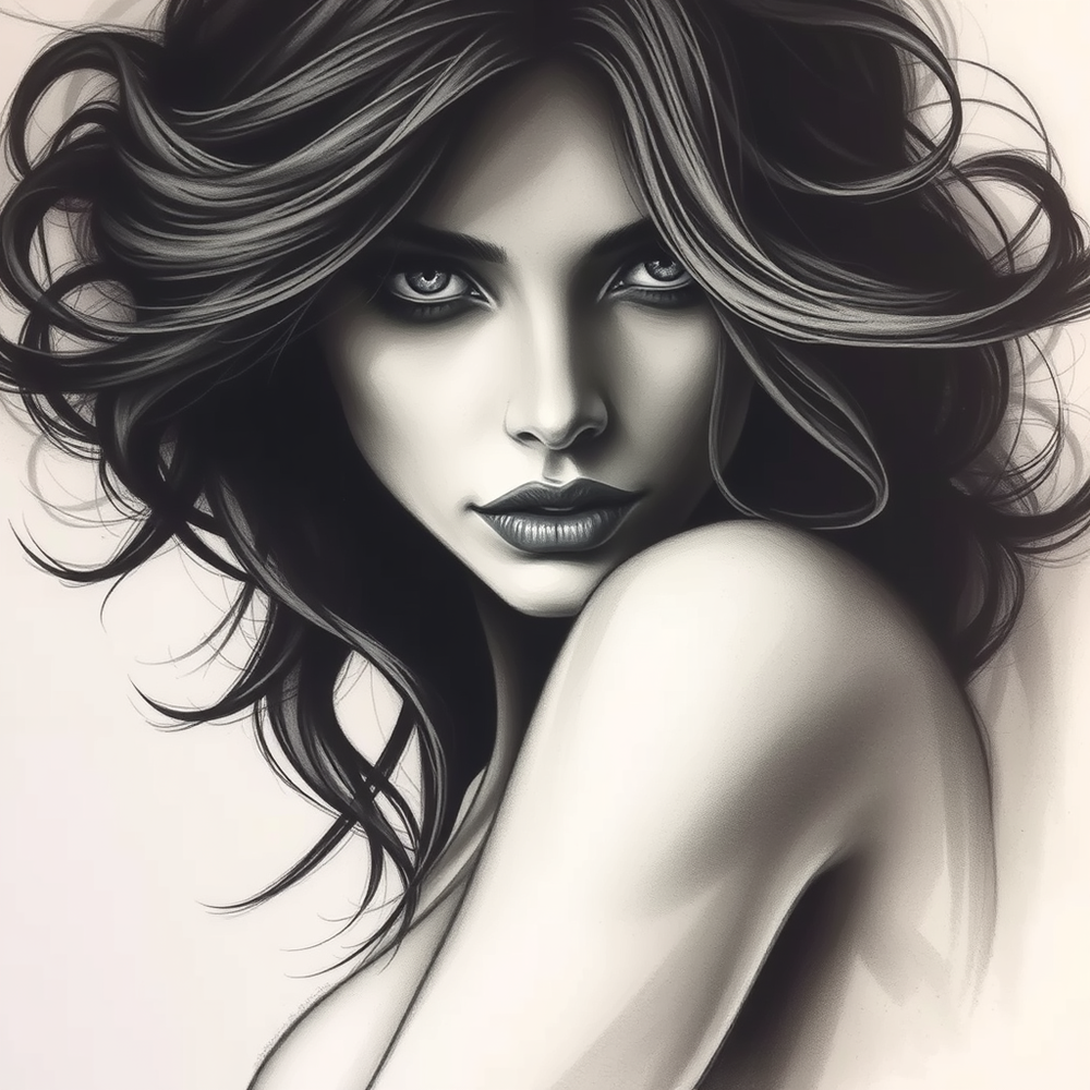 charcoal drawing of an enigmatic website