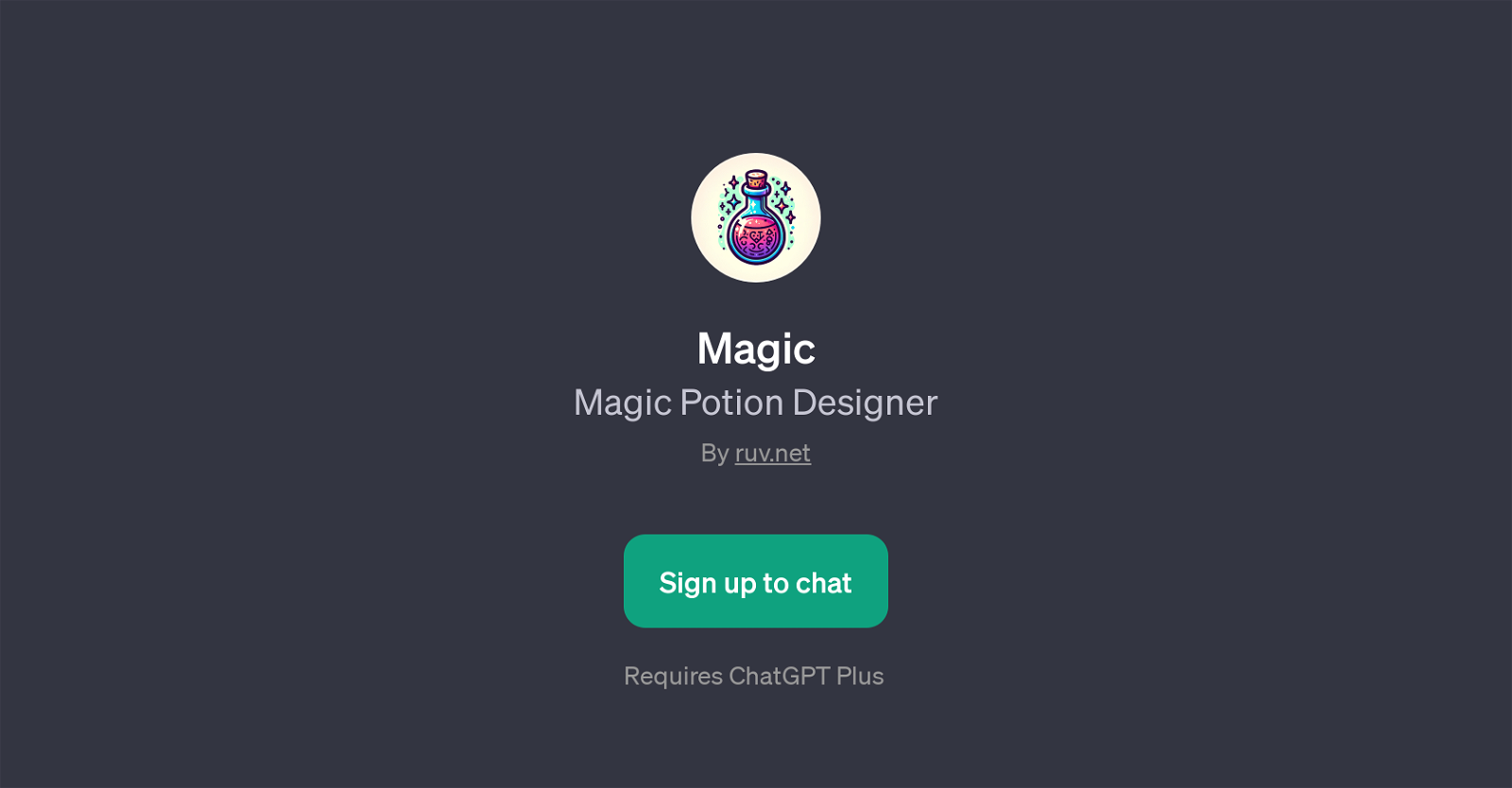 Magic Potion Designer website