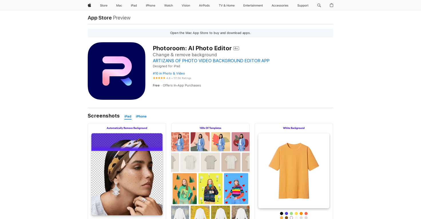 Photoroom: AI Photo Editor website