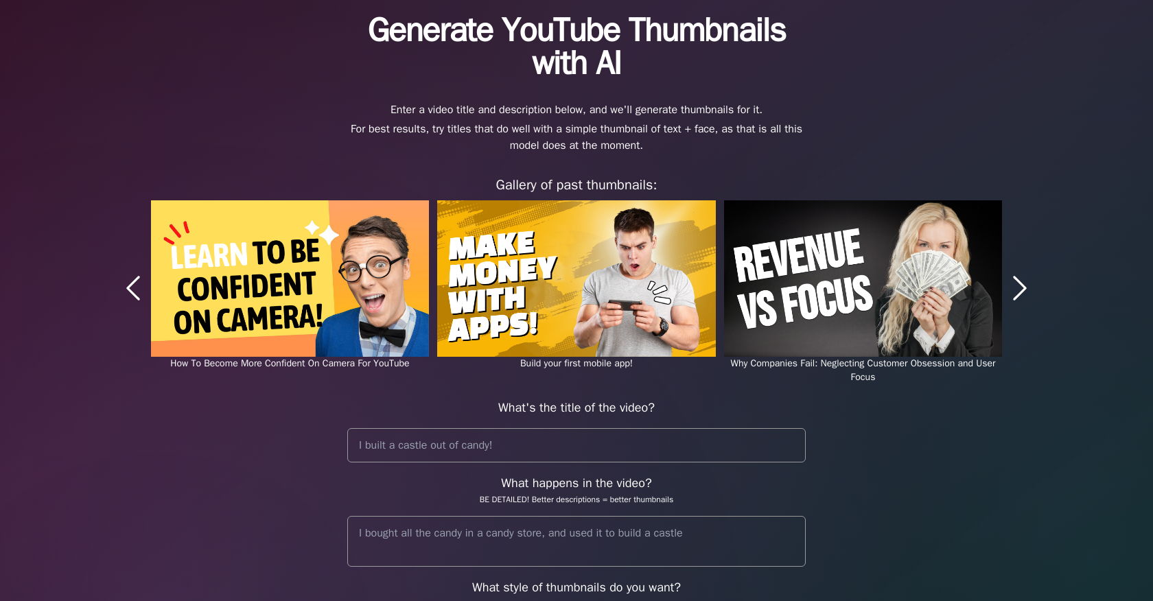 Magic Thumbnails website