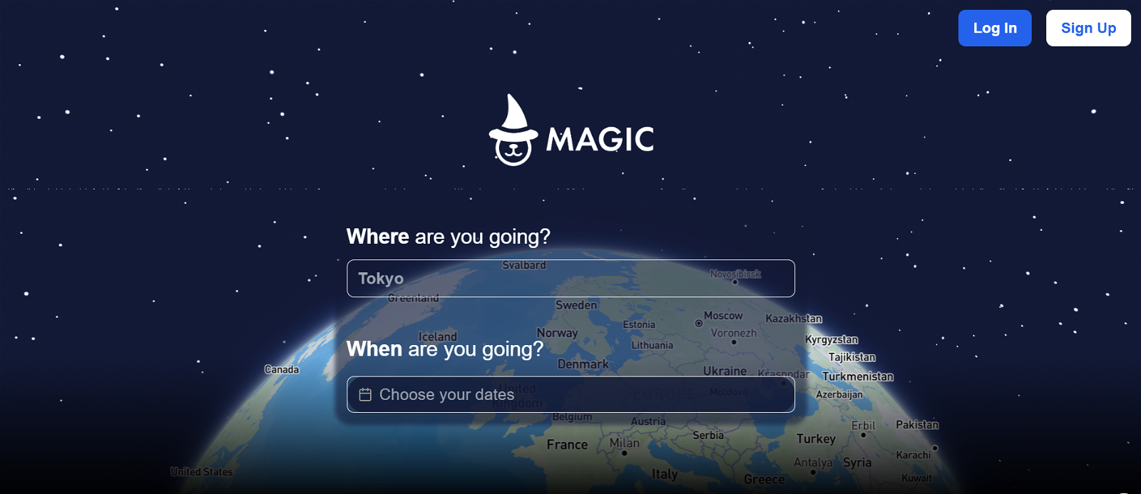 Magic Travel website