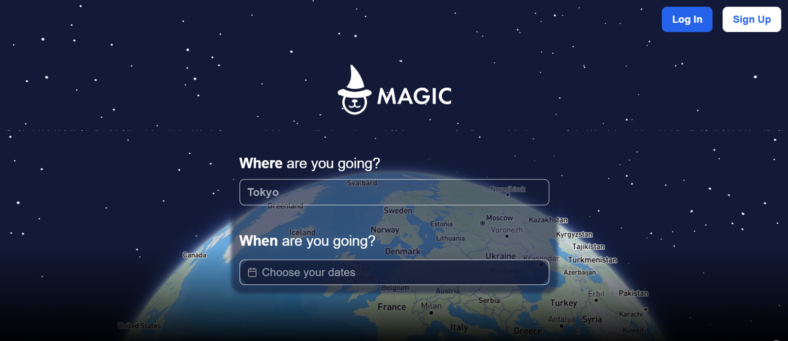 Magic Travel website
