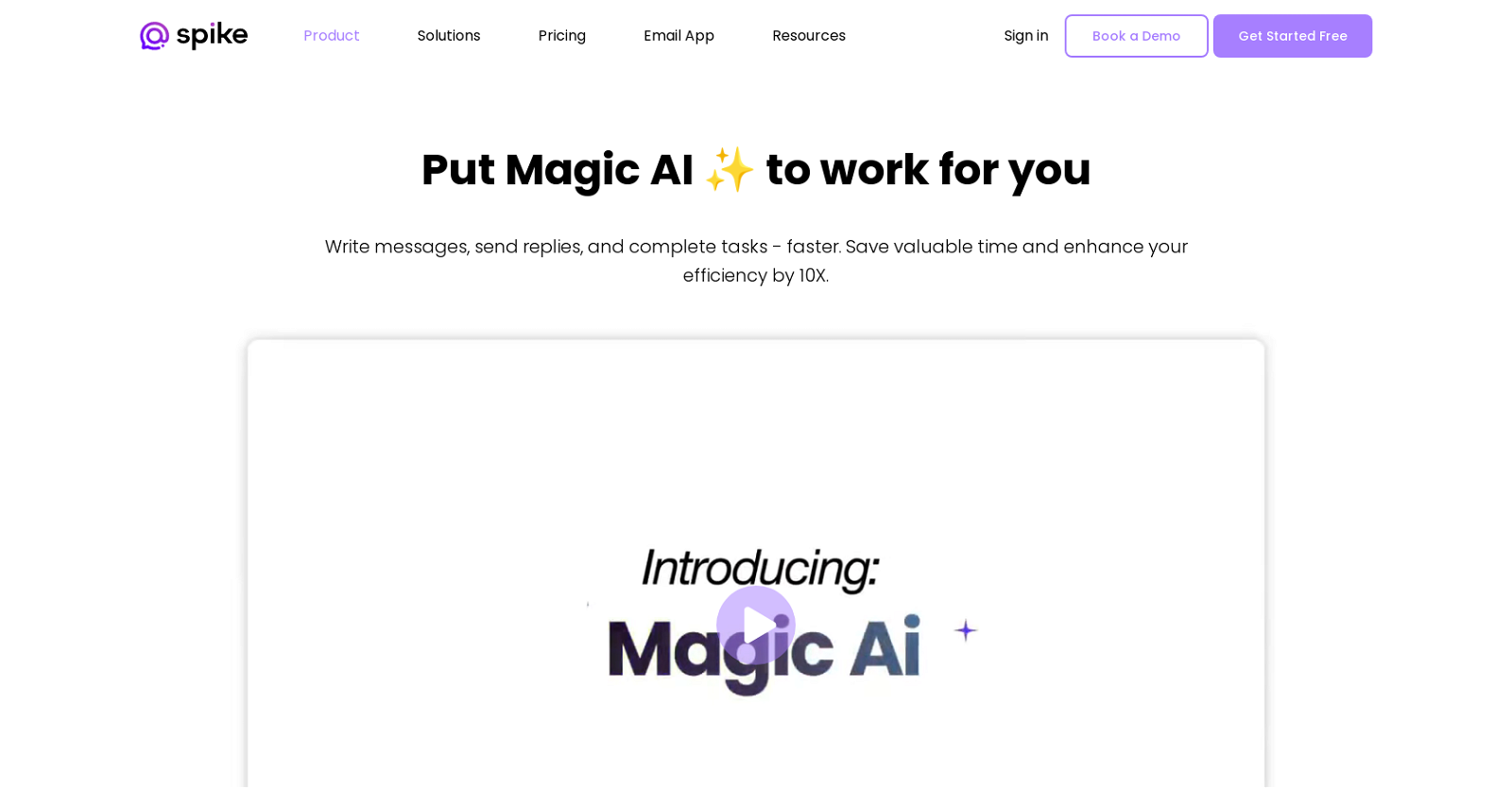 MagicAI by Spike website