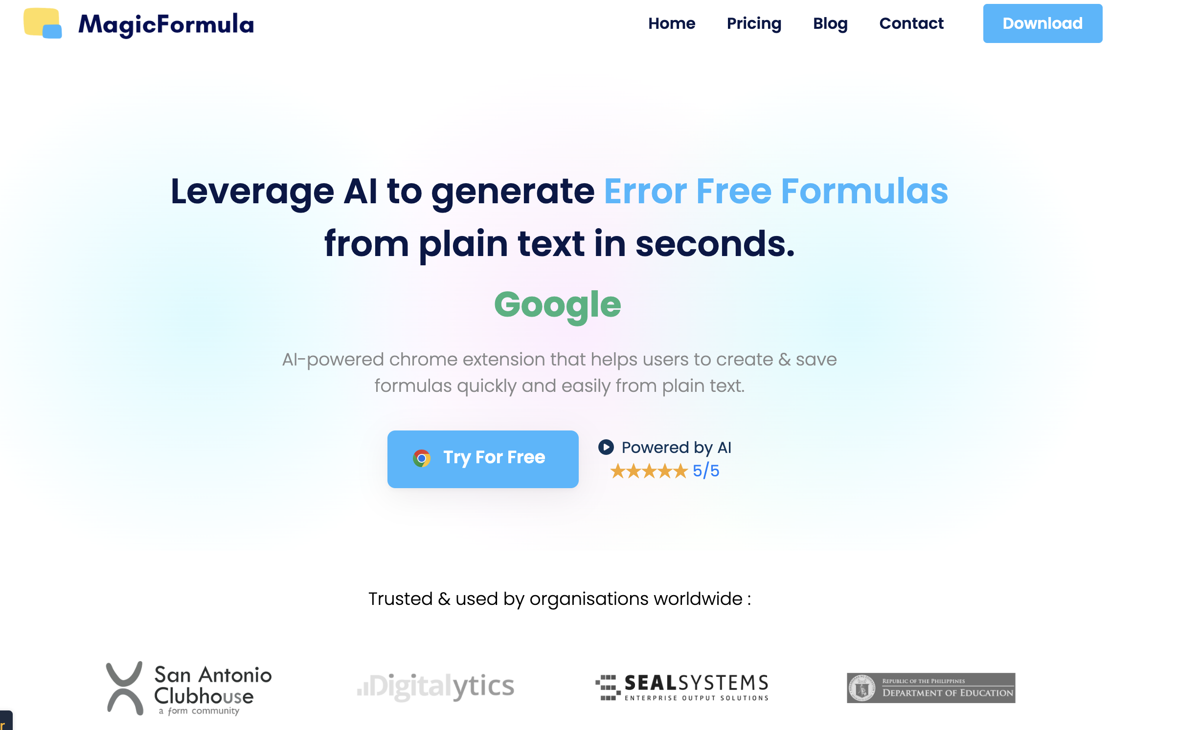 MagicFormula website