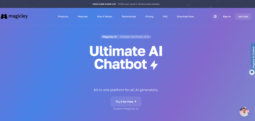 Magicley AI website