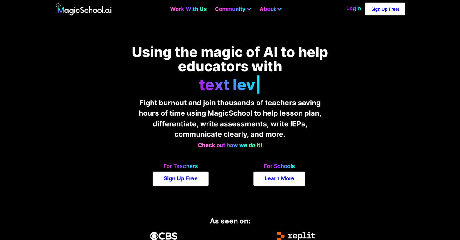 MagicSchool website