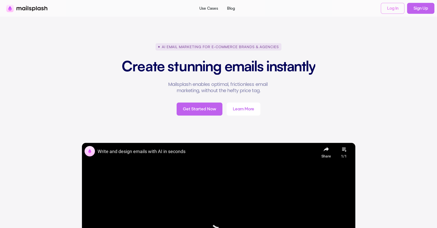 Mailsplash website