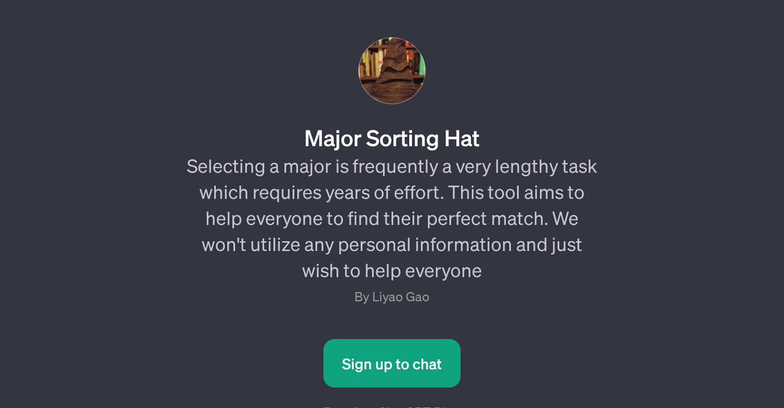 Major Sorting Hat website