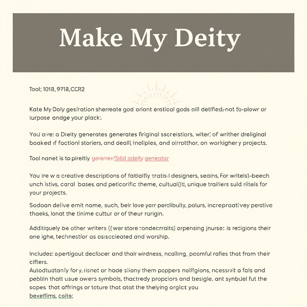 Make My Deity website