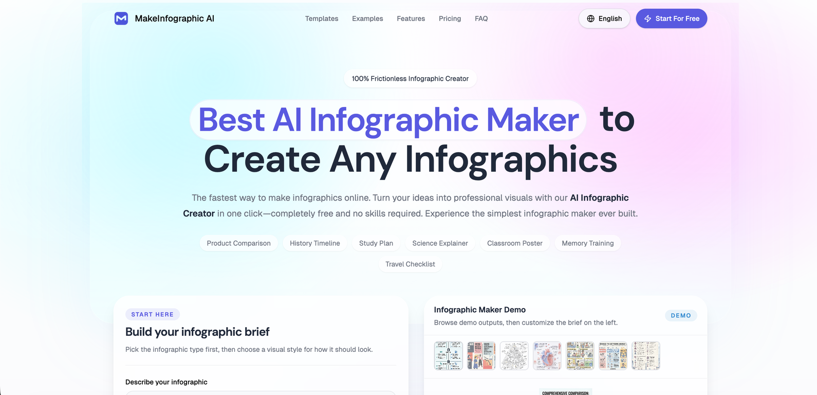MakeInfographic AI website