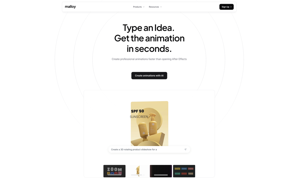Malloy Studio - AI Motion Designer website