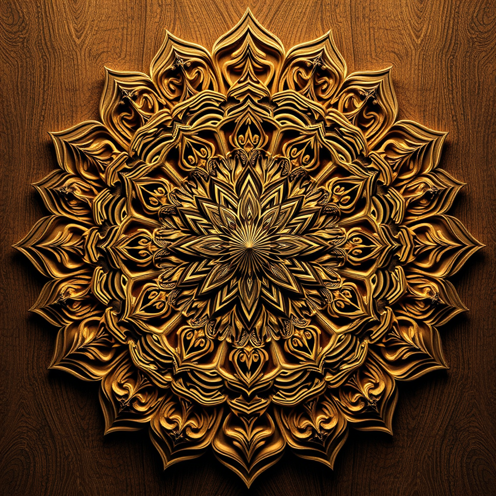 Mandalas and 3D patterns in the form of wood website