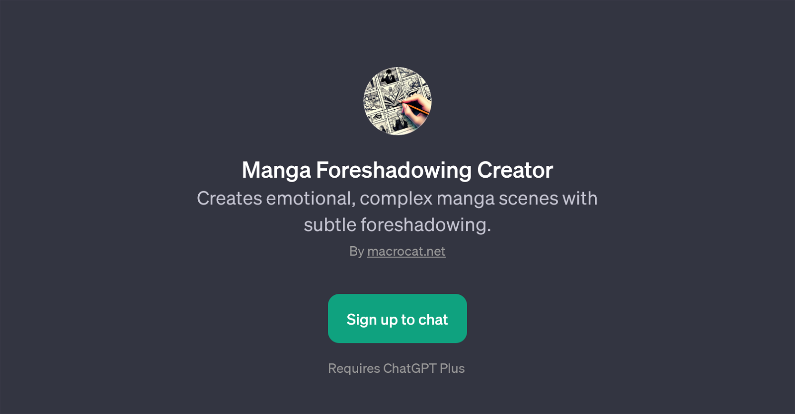 Manga Foreshadowing Creator website
