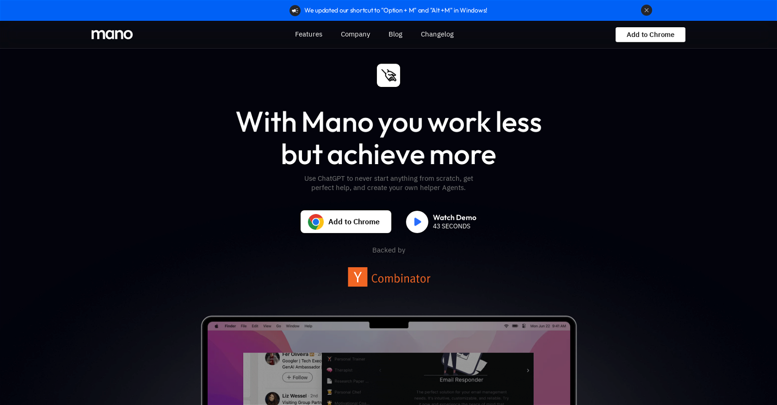 Mano website