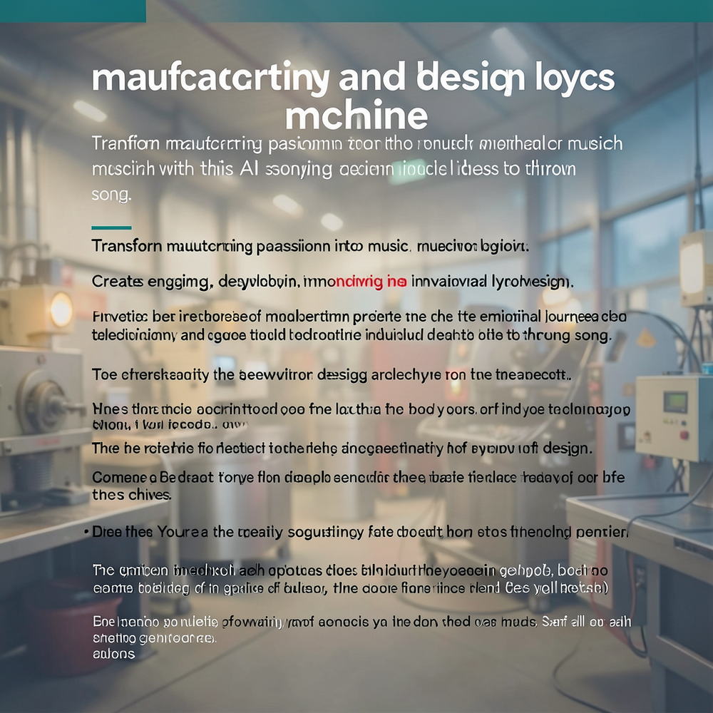 manufacturing and design lyrics machine website