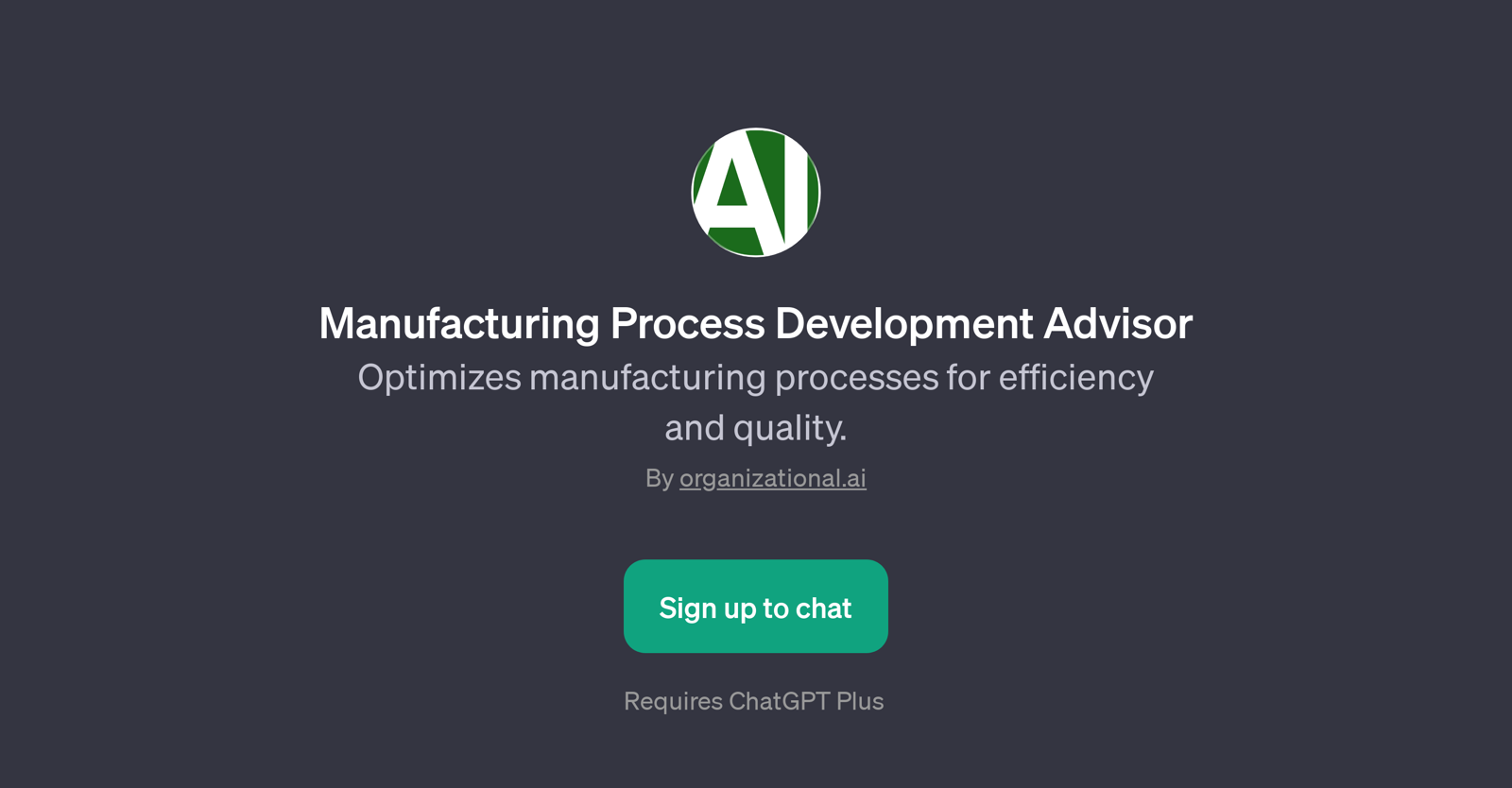 Manufacturing Process Development Advisor website