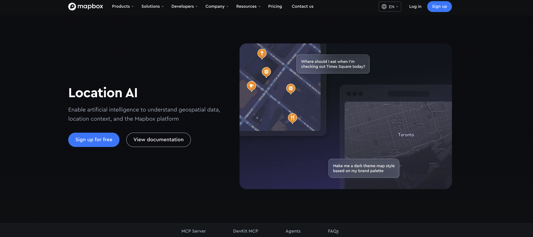 Mapbox Location AI website