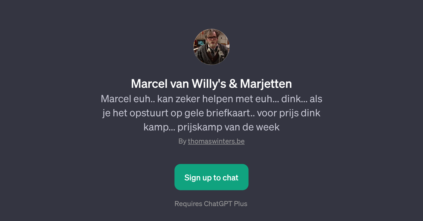 Marcel van Willy's & Marjetten website