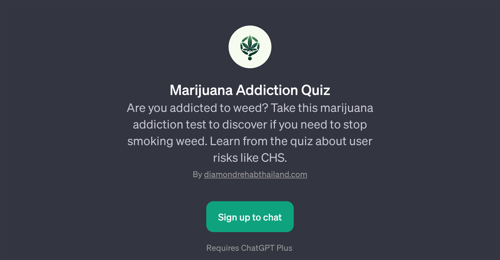 Marijuana Addiction Quiz website