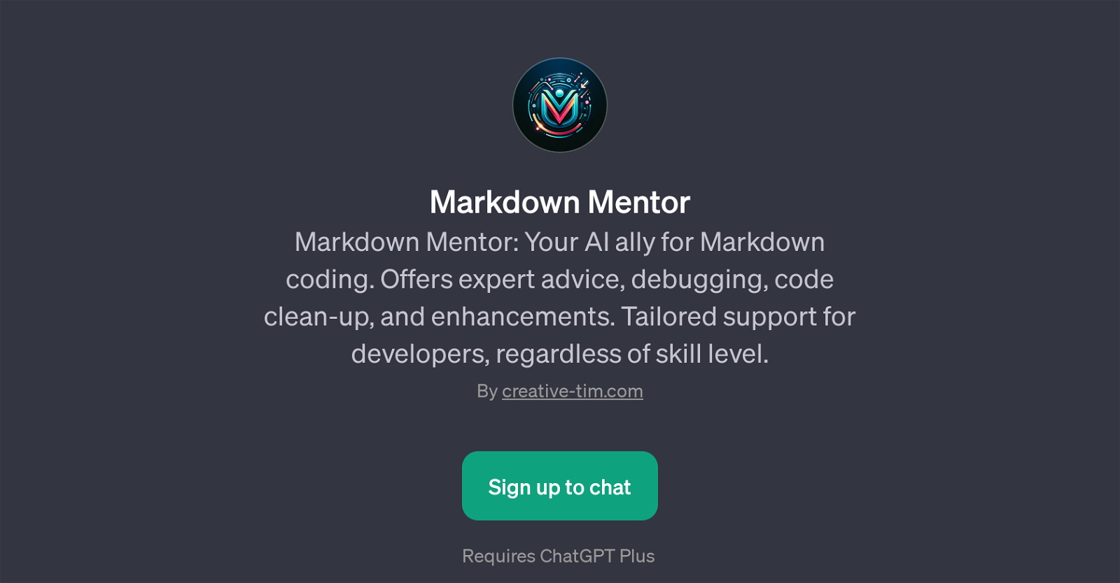 Markdown Mentor website