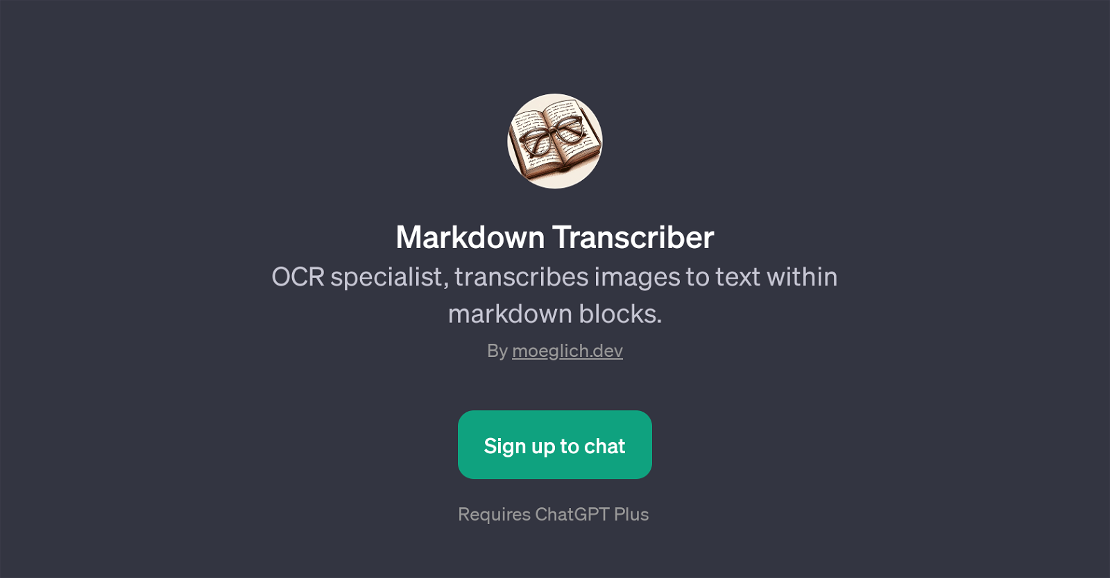 Markdown Transcriber website