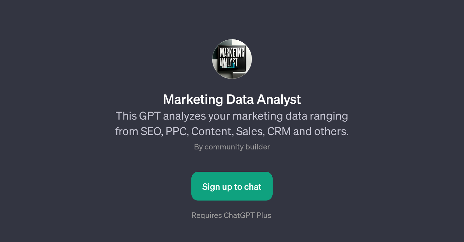 Marketing Data Analyst website