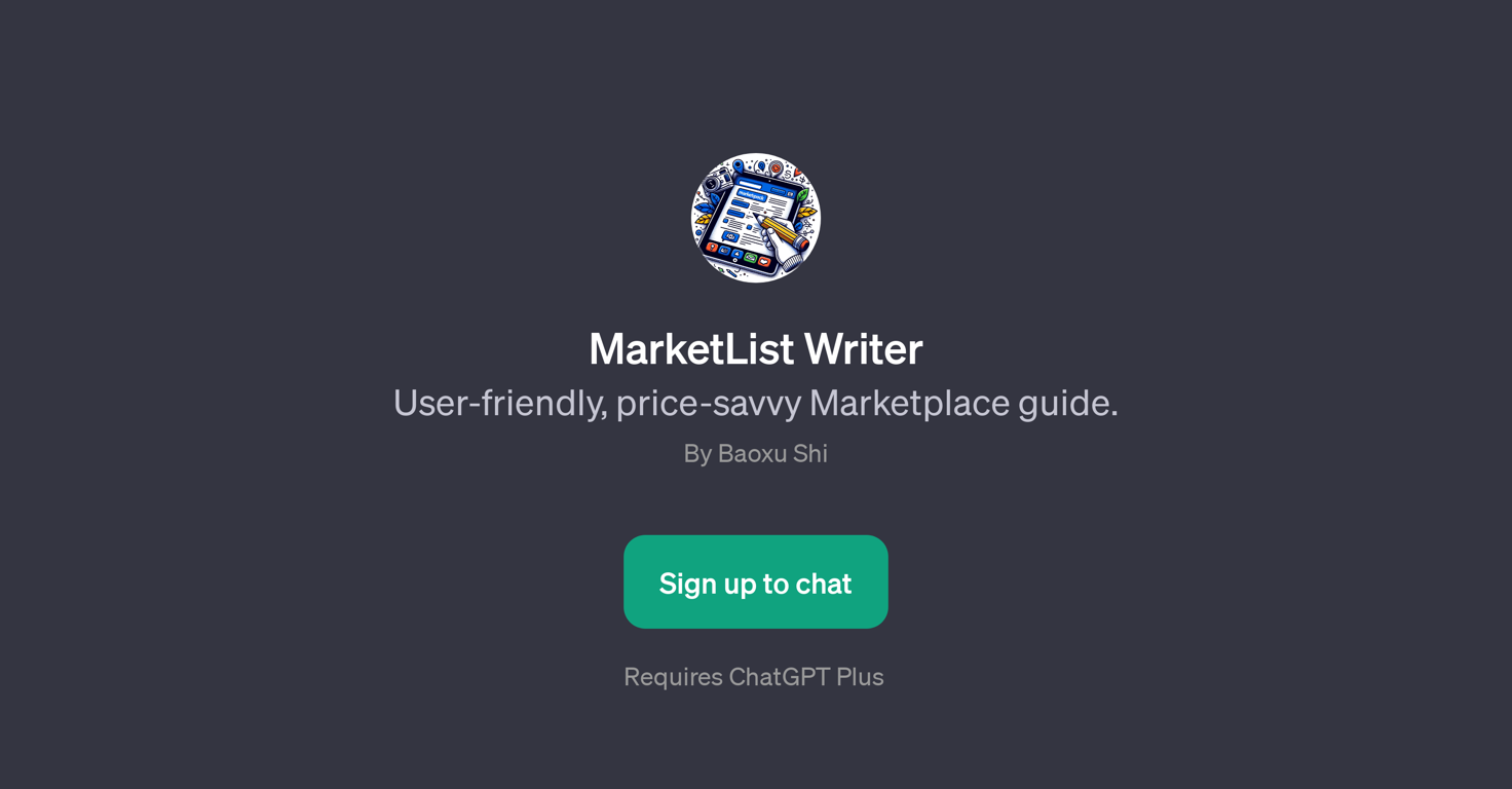 MarketList Writer website