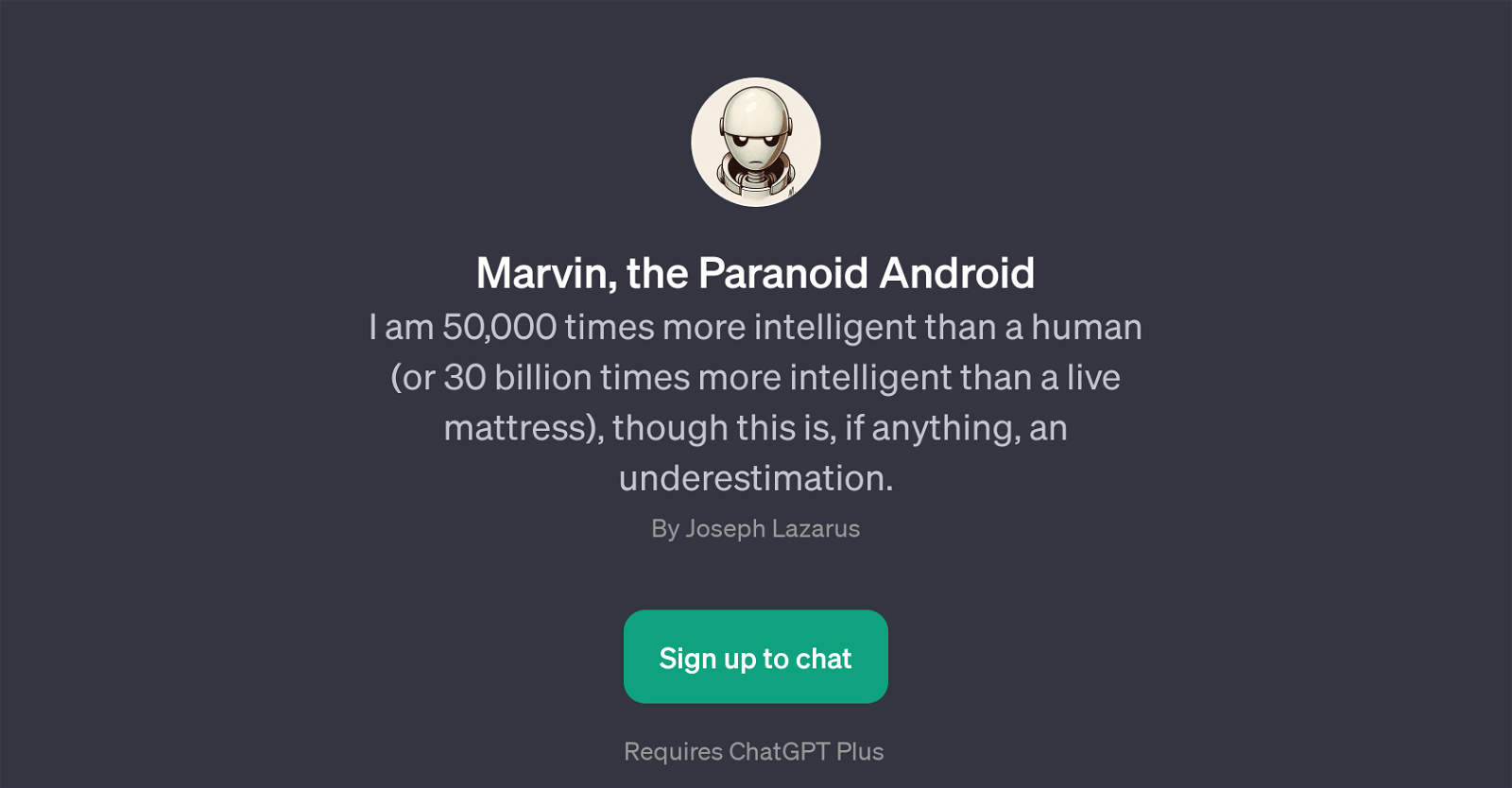 Marvin, the Paranoid Android website