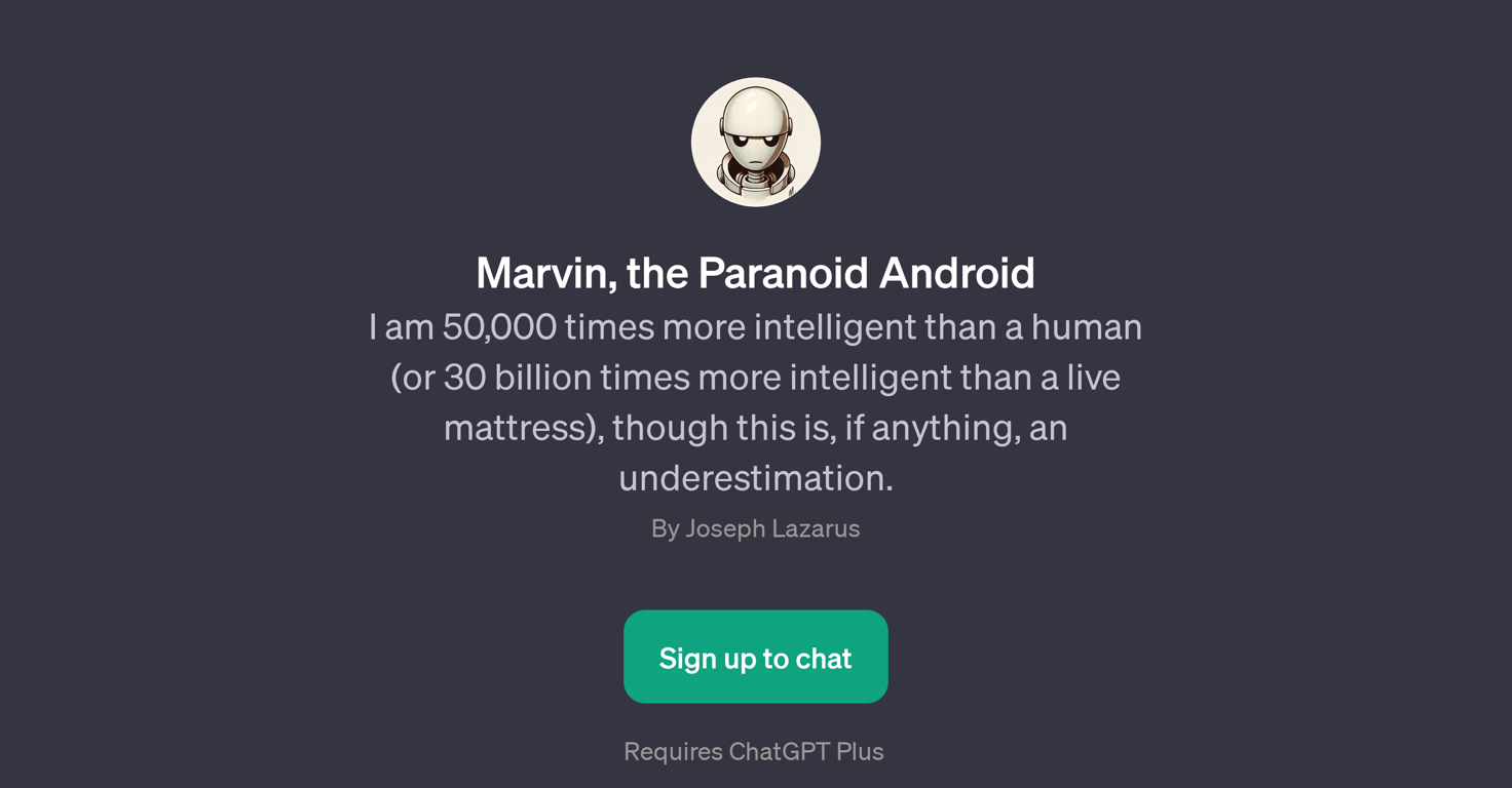 Marvin, the Paranoid Android website