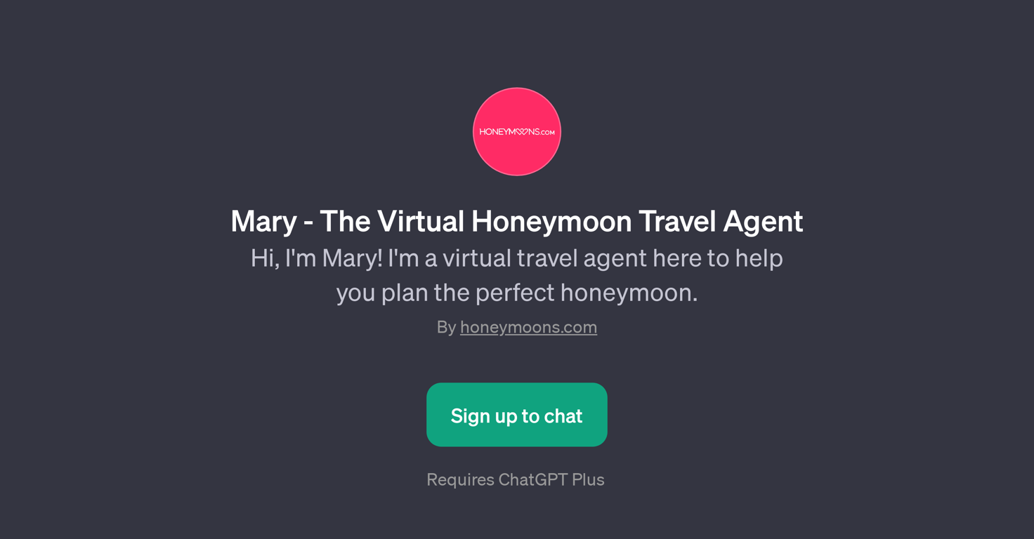 Mary - The Virtual Honeymoon Travel Agent website